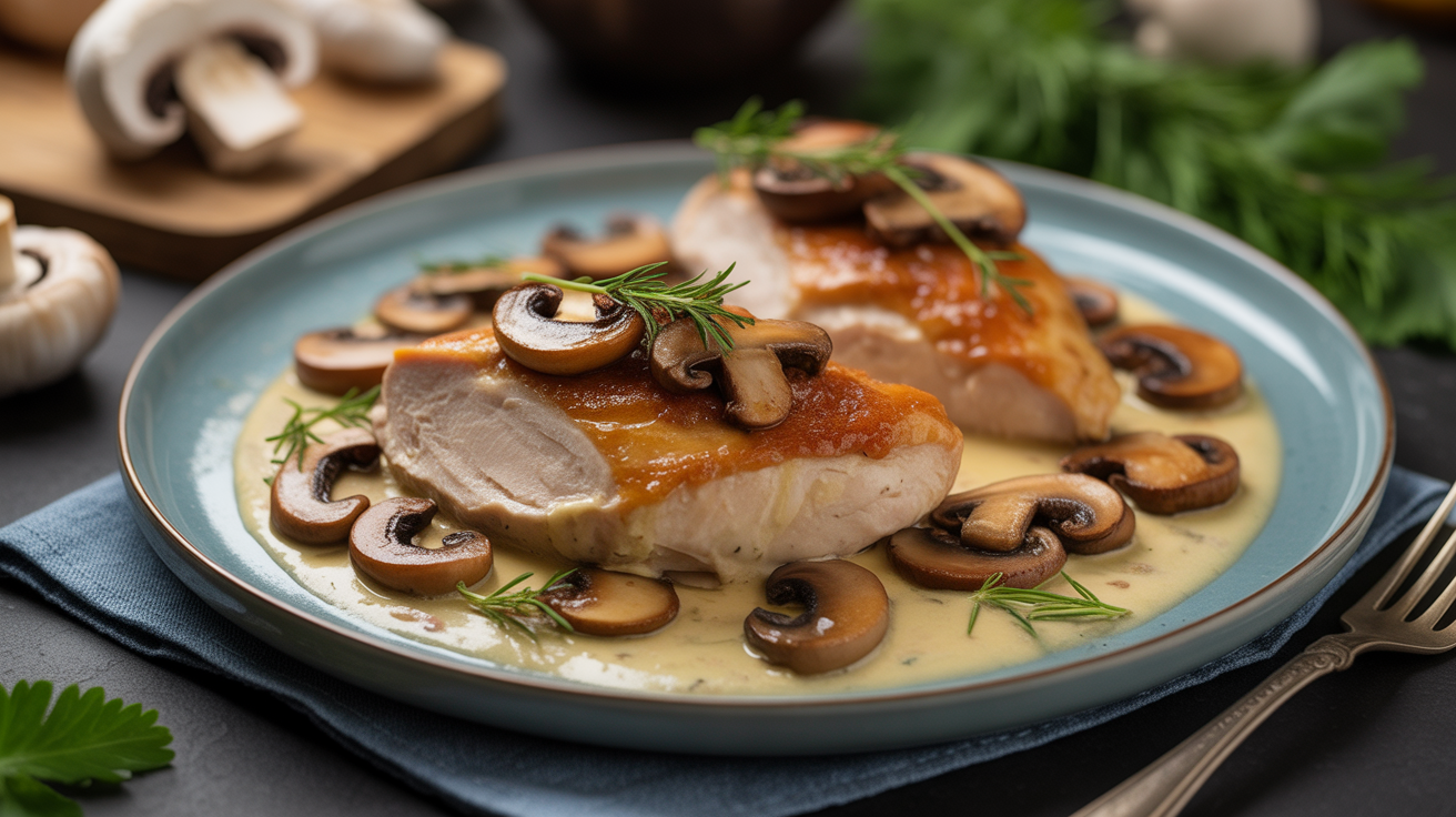 Filets de Poulet aux Champignons et Crème Légère : Une Recette Savoureuse et Facile !