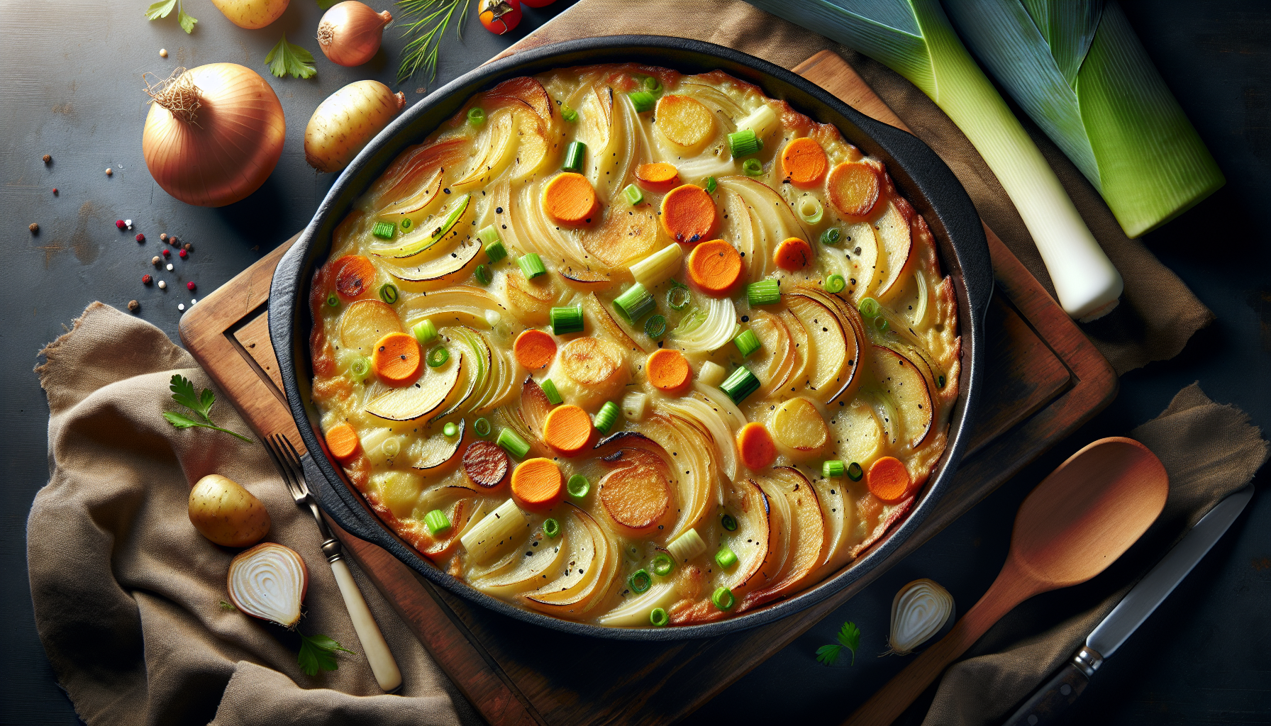 Gratin de pommes de terre, poireaux et carottes : fondant, bien doré et vraiment ultra facile à préparer