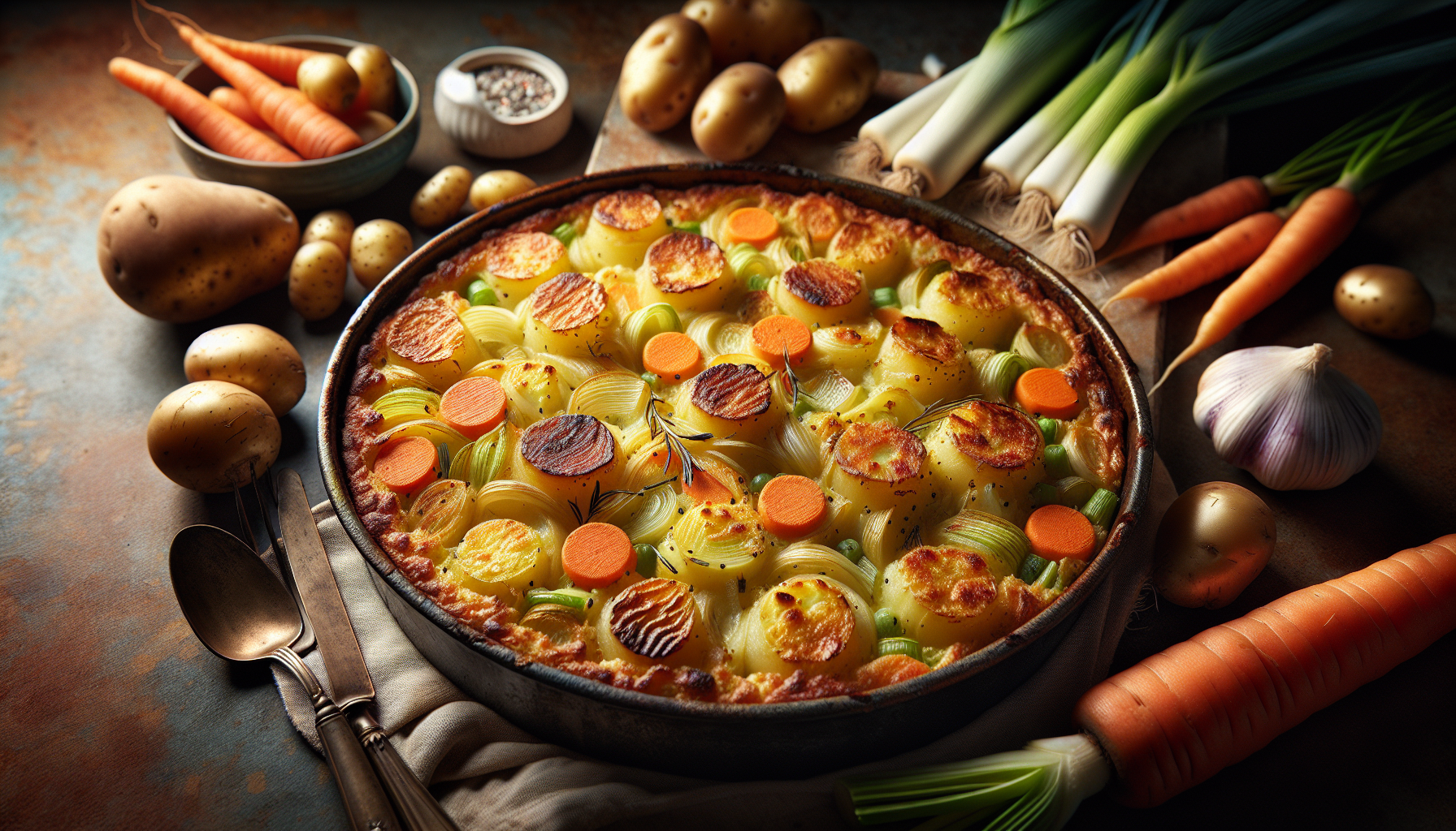 Gratin de Pommes de Terre, Poireaux et Carottes : Le Secret d'un Plat Fondant, Doré et Ultra Facile !