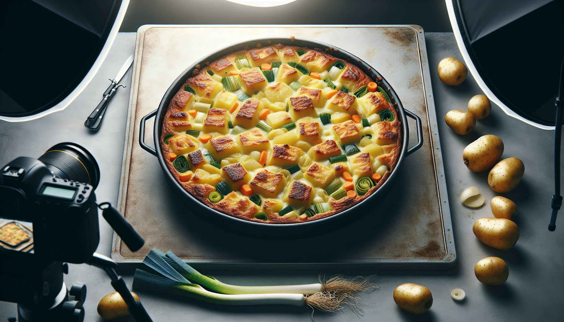 Préparation de Gratin de pommes de terre, poireaux et carottes : Le gratin fondant, bien doré et vraiment ultra facile à préparer !