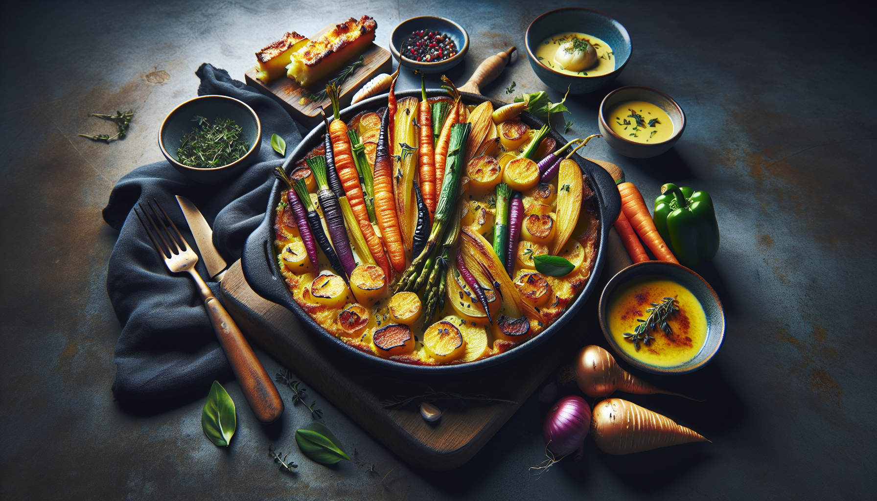 Préparation de Le Gratin de pommes de terre, poireaux et carottes : la recette fondante, dorée et ultra facile à préparer