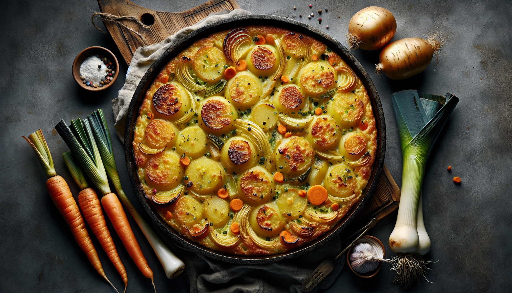 Préparation de Gratin de Pommes de Terre, Poireaux et Carottes : La Recette Ultime, Fondante, Dorée et Simplissime à Préparer !