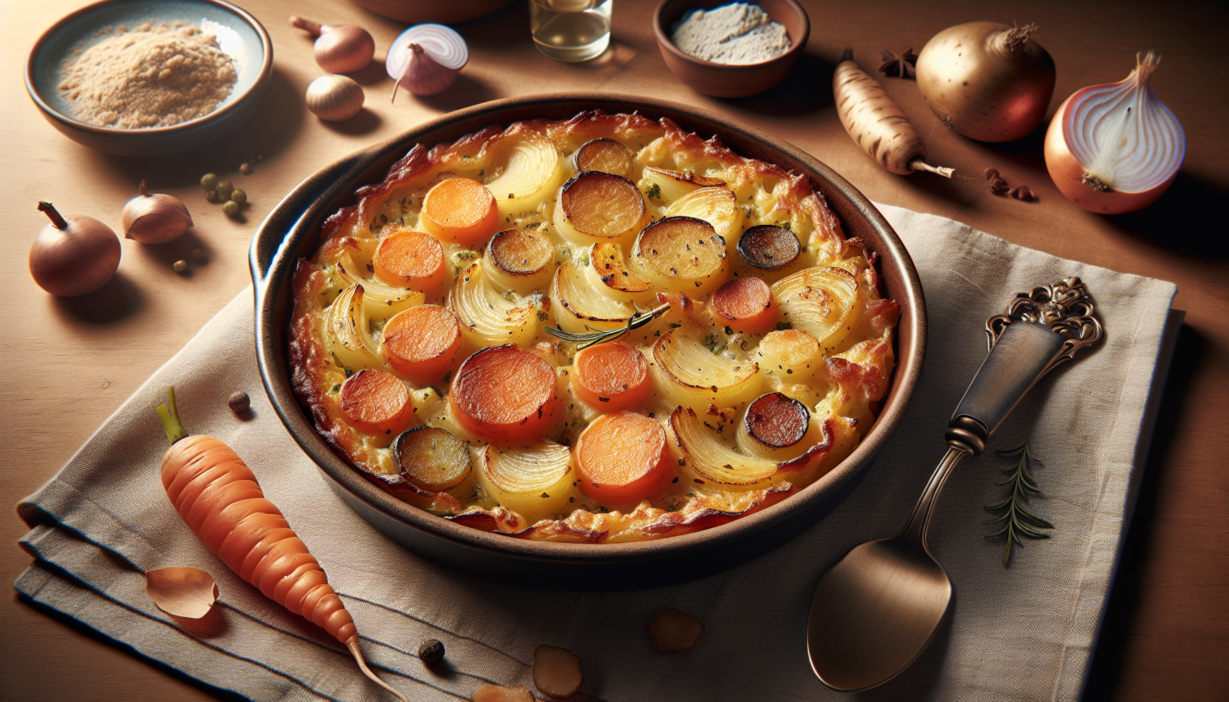 Préparation de Gratin de Pommes de Terre, Poireaux et Carottes : Le Secret d'un Plat Fondant, Doré et Ultra Facile !