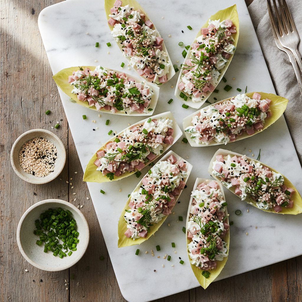 Petites Barquettes d&rsquo;Endive au Jambon — Mon Apéritif Ultra-Express Prêt en Quelques Minutes
