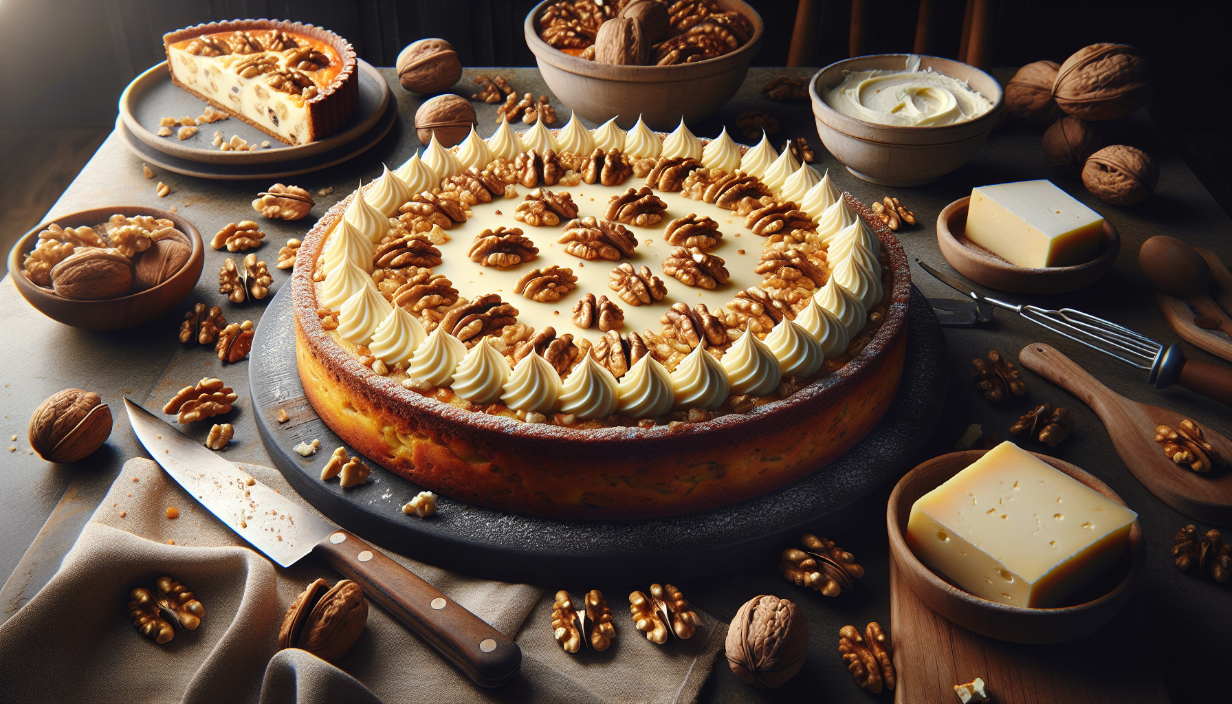 Préparation de La recette ultra rapide que je fais tout le temps : mon cake fondant fourme d’Ambert-noix, bien plus gourmand qu’une quiche