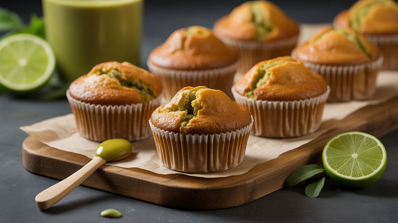 Muffins légers au miel et thé matcha : Recette gourmande et saine pour une pause équilibrée