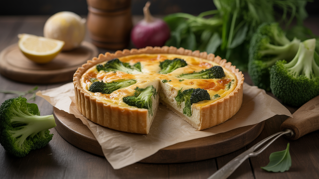 La Quiche au Chèvre Frais, Brocolis et Ciboulette : L'alliance parfaite de la fraîcheur et du fondant