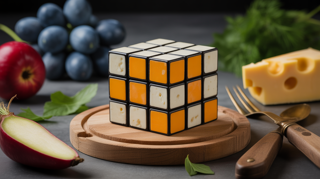 Le Rubik’s Cube au Fromage Bleu et Poires : l'Art Culinaire sans Cuisson
