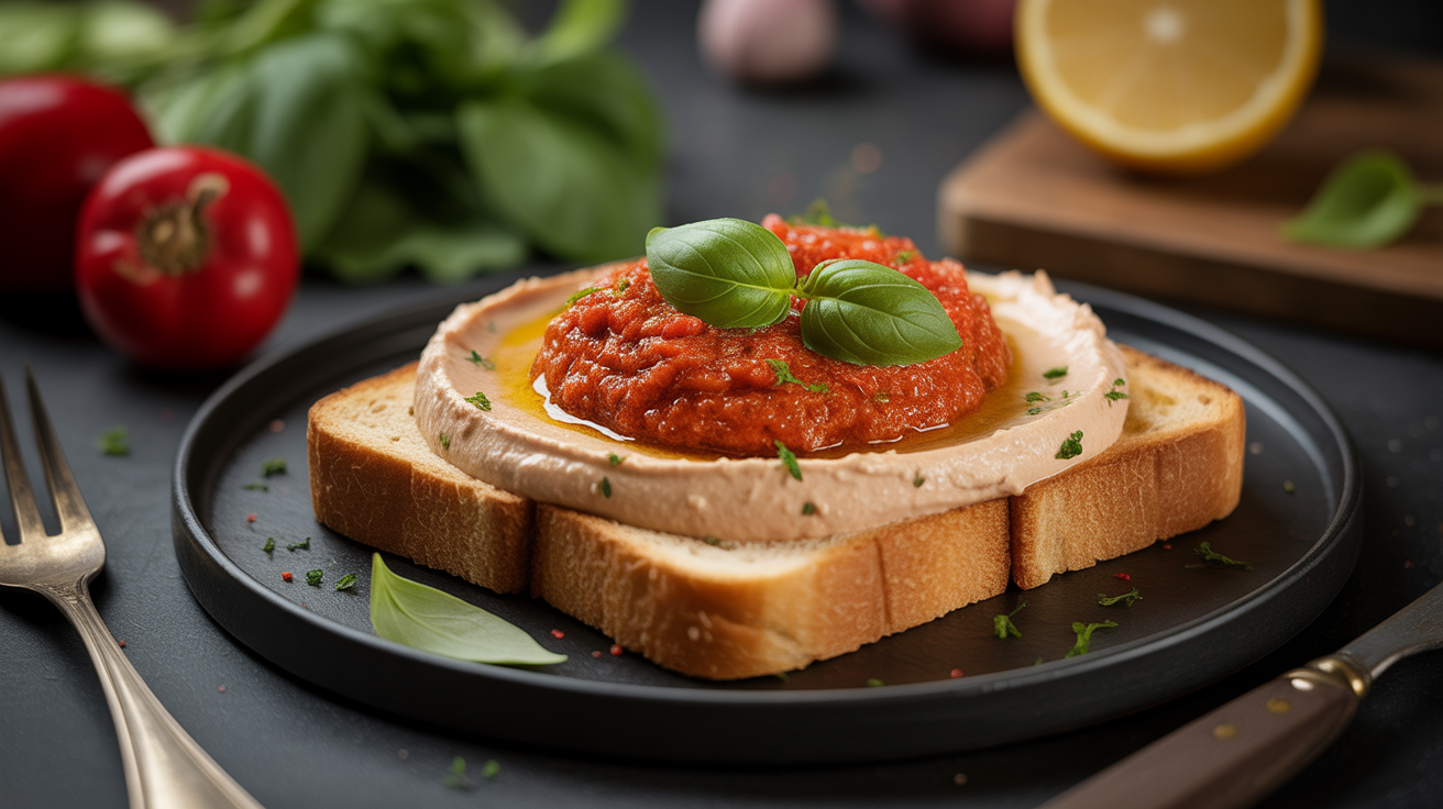 Préparation de Toasts Concombre et Houmous de Poivron : L'Apéritif Fraîcheur aux Saveurs d'Italie