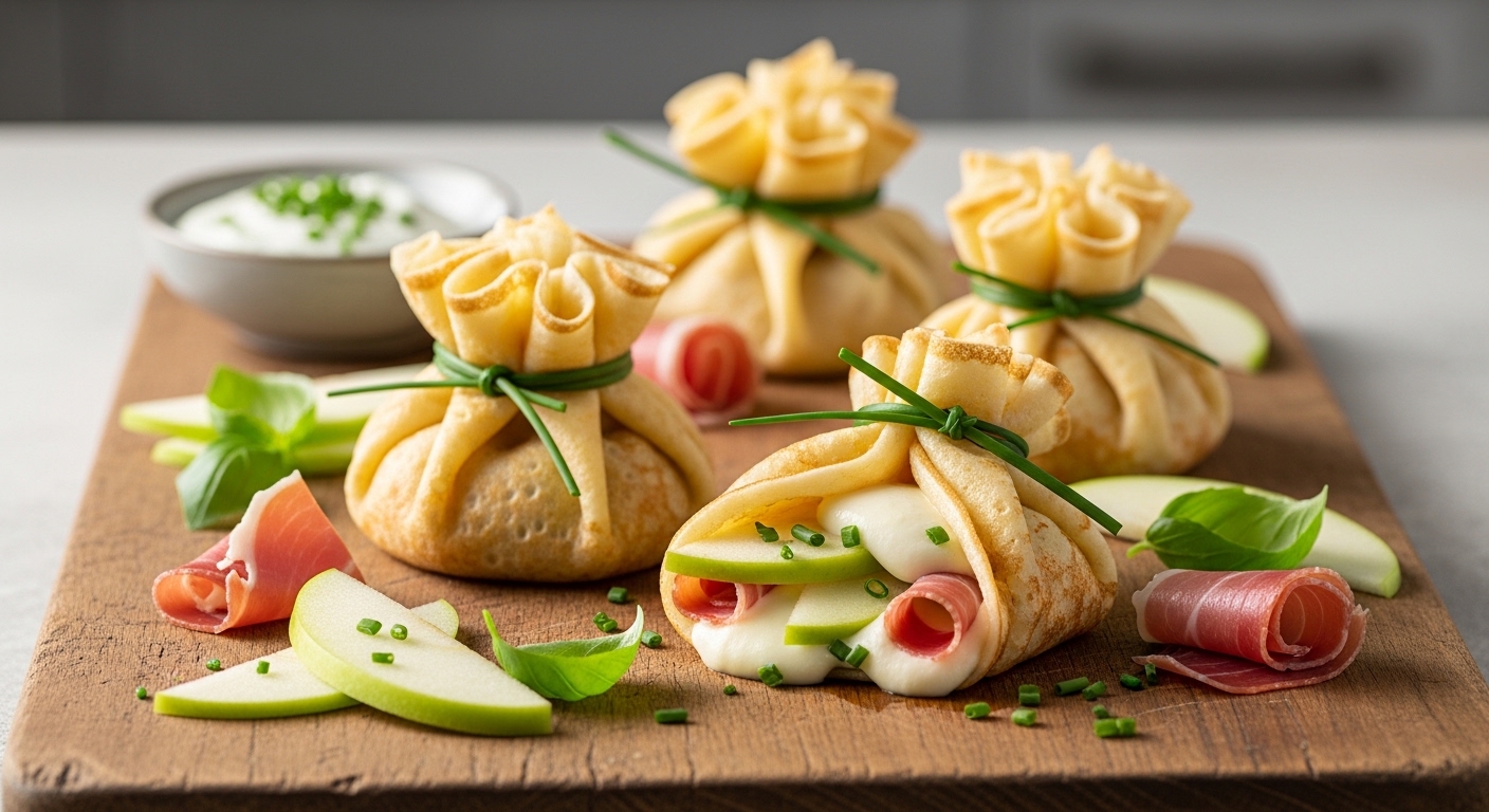 Aumônières Légères : Pomme, Mozzarella et Jambon Sec – La Recette Incontournable