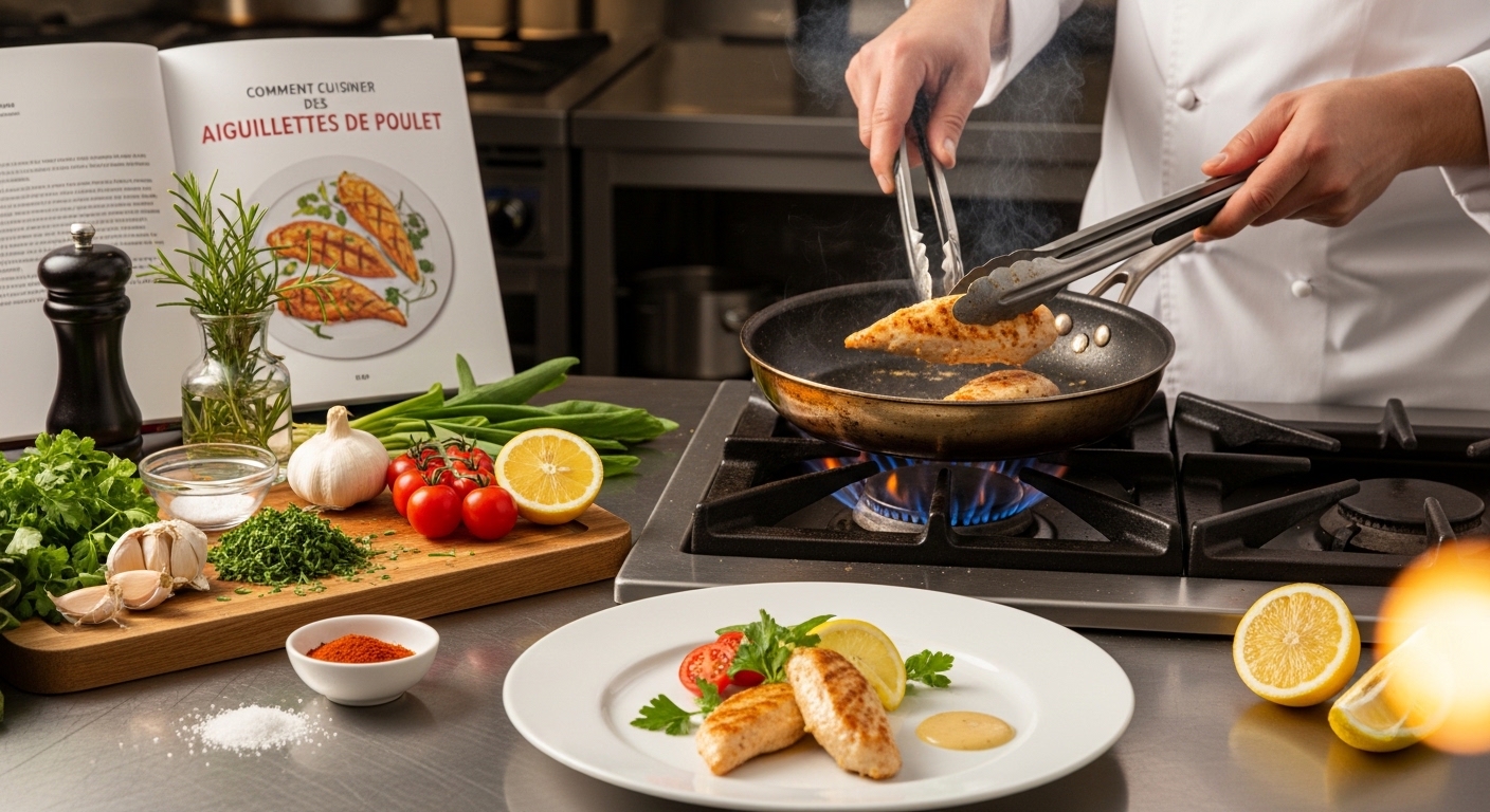 Illustration de Aiguillettes de Poulet Parfaites : Le Guide Ultime pour une Viande Ultra-Tendre et Savoureuse