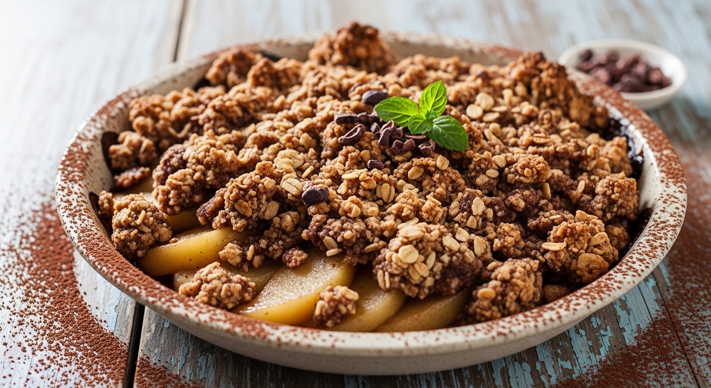 Crumble léger aux pommes et cacao : La recette qui réconcilie gourmandise et légèreté