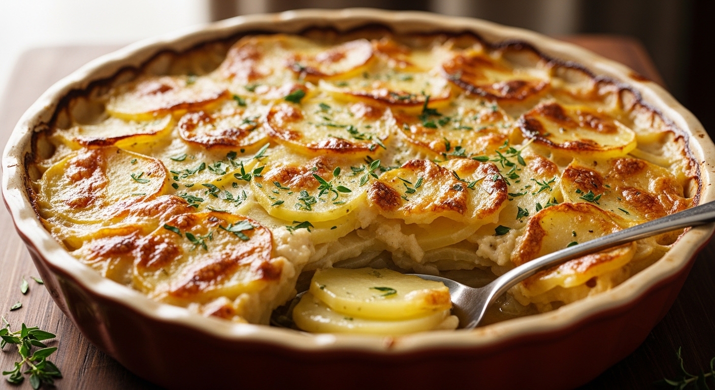 J&rsquo;ai testé ce gratin pommes-oignons-bouillon : plus gourmand et bien plus simple qu&rsquo;un dauphinois !