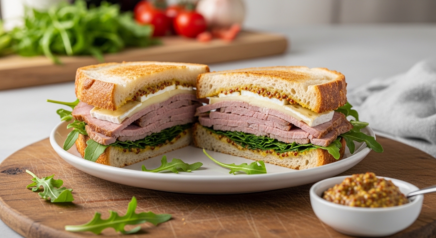 Sandwich Rôti de Porc, Brie et Moutarde : La Recette Gourmande Ultime