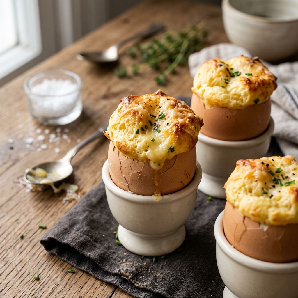 Soufflé au Fromage en Coquille d&rsquo;Œuf : L&rsquo;Apéritif Bluffant Qui Paraît Compliqué (mais qui ne l&rsquo;est pas)